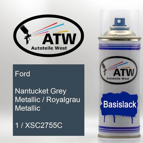 Ford, Nantucket Grey Metallic / Royalgrau Metallic, 1 / XSC2755C: 400ml Sprühdose, von ATW Autoteile West.